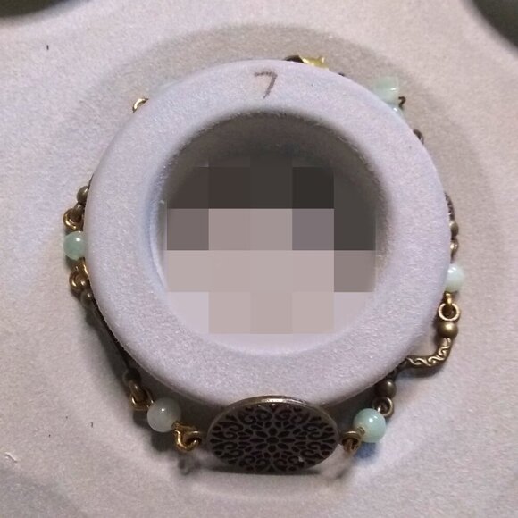 Dainty Slim & Lightweight! Green Aventurine + Bronze Bracelet ~ Utra Feminine! - Picture 9 of 10